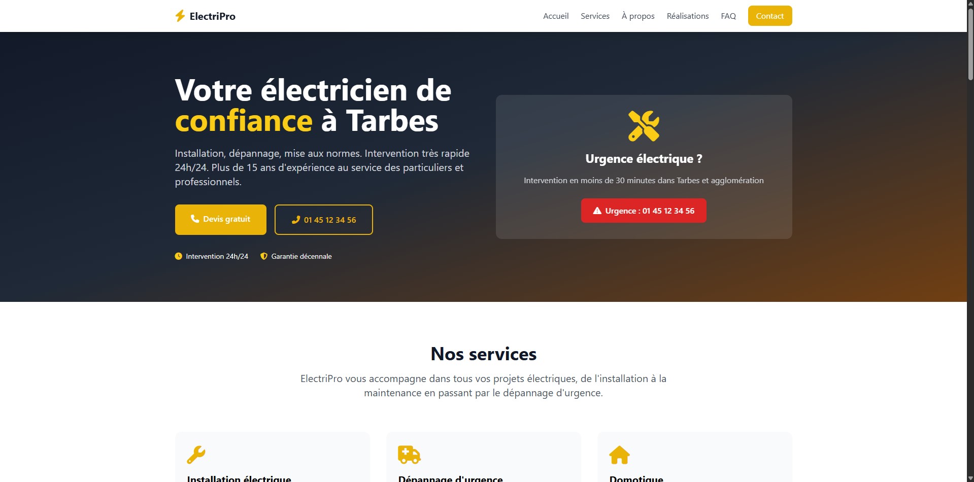 ElectriPro - Site vitrine